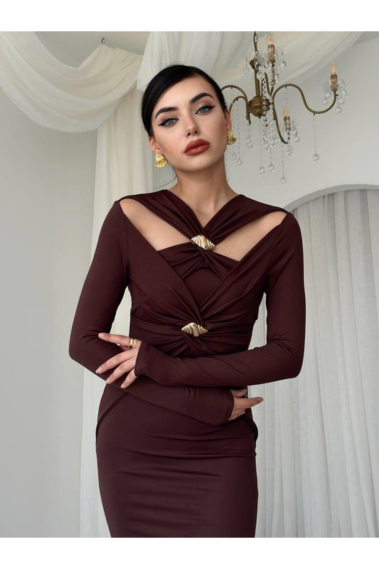 Gold Brooch Dress