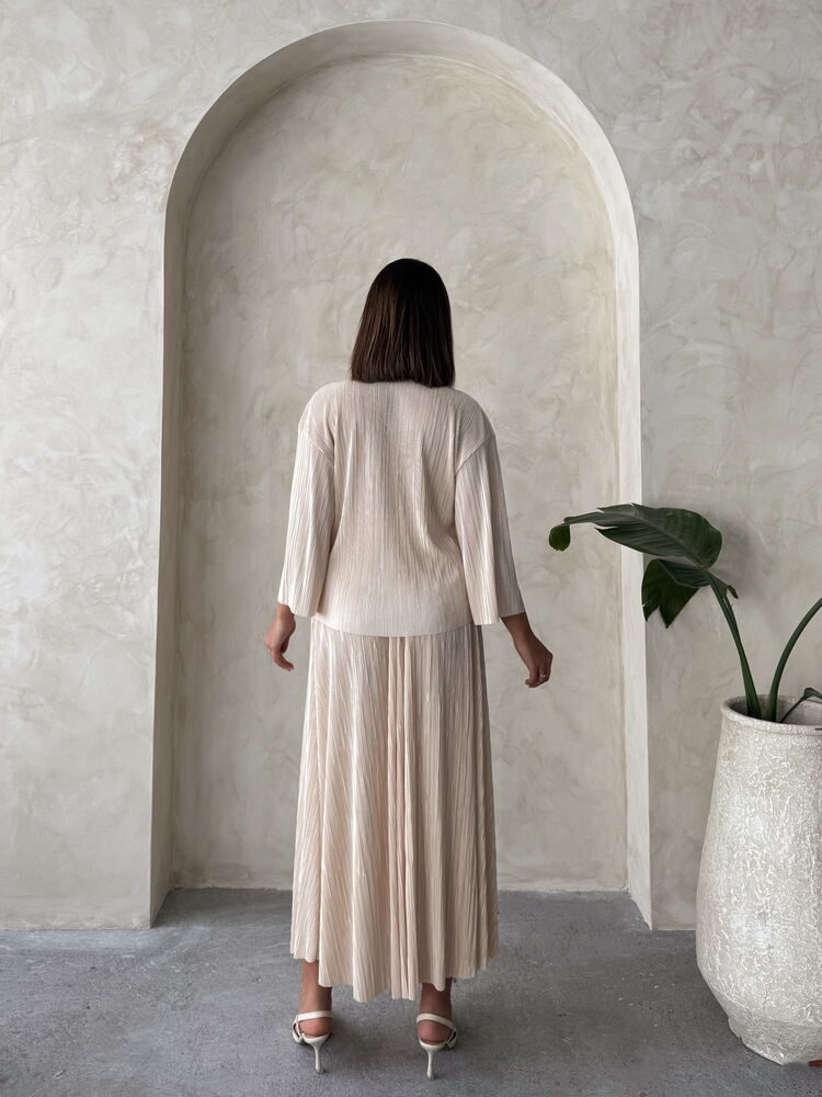 Pleated Maxi Skirt