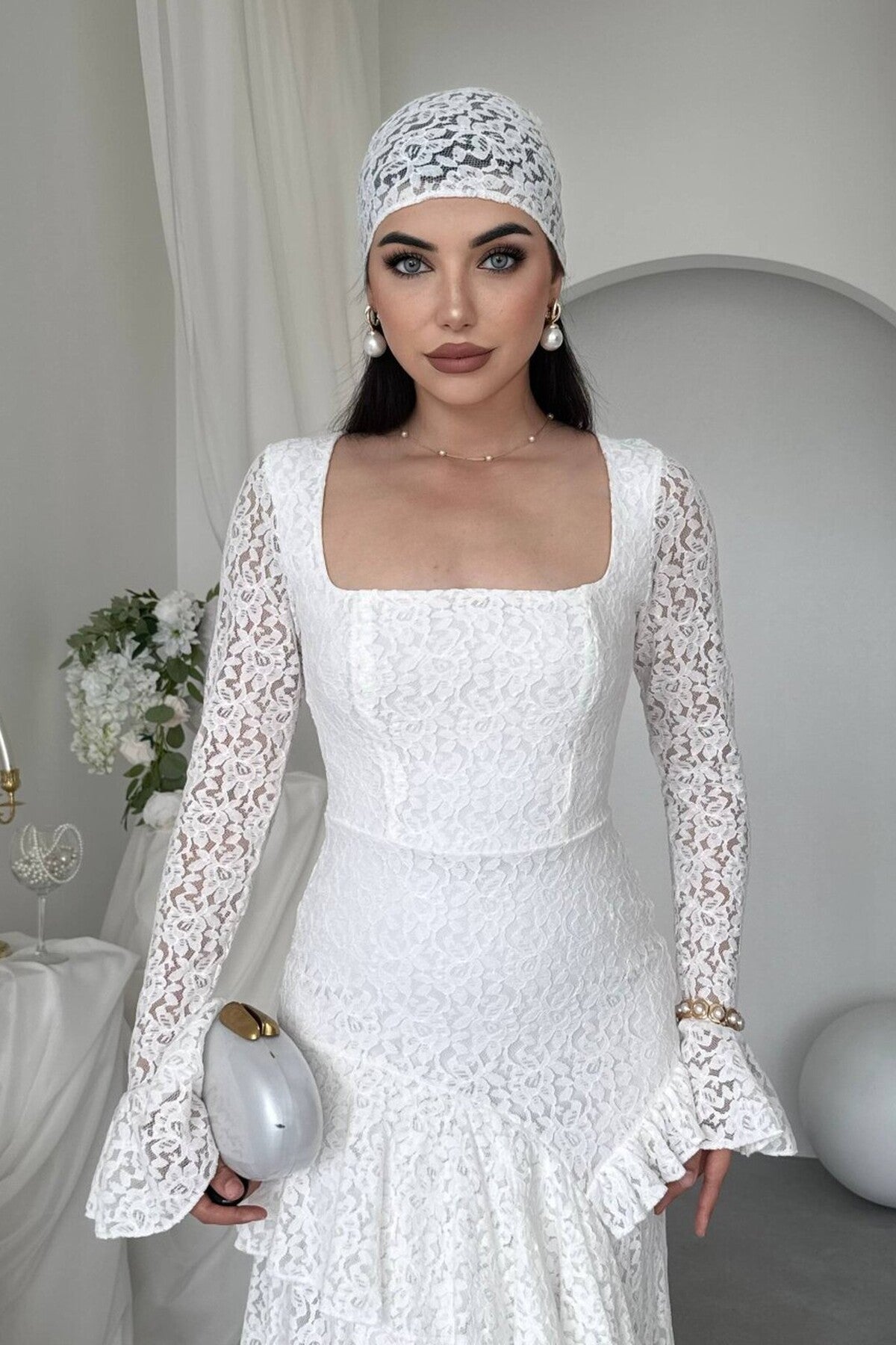 Lace Flounce Dress