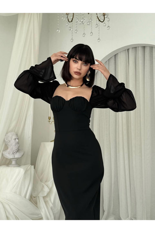 Sweetheart Puff Sleeve Dress