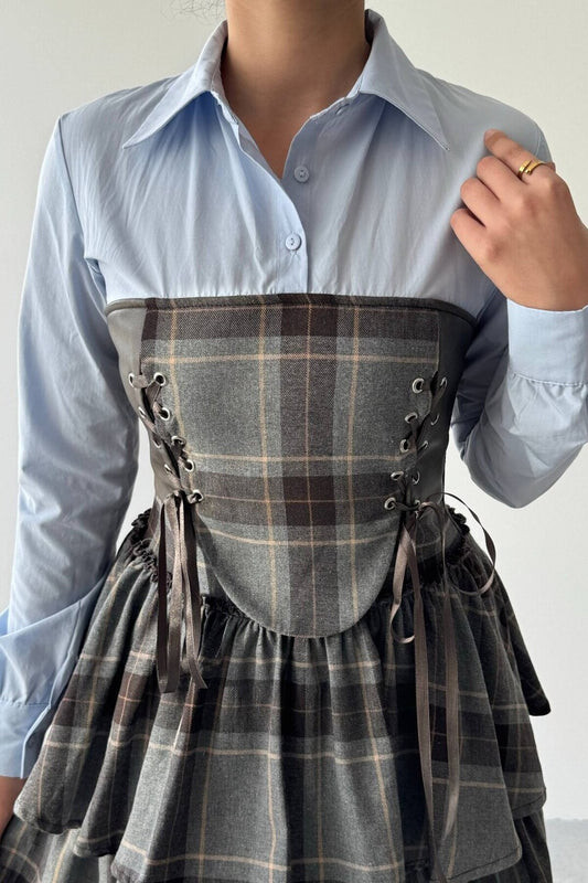 Tartan Corset Mini Dress