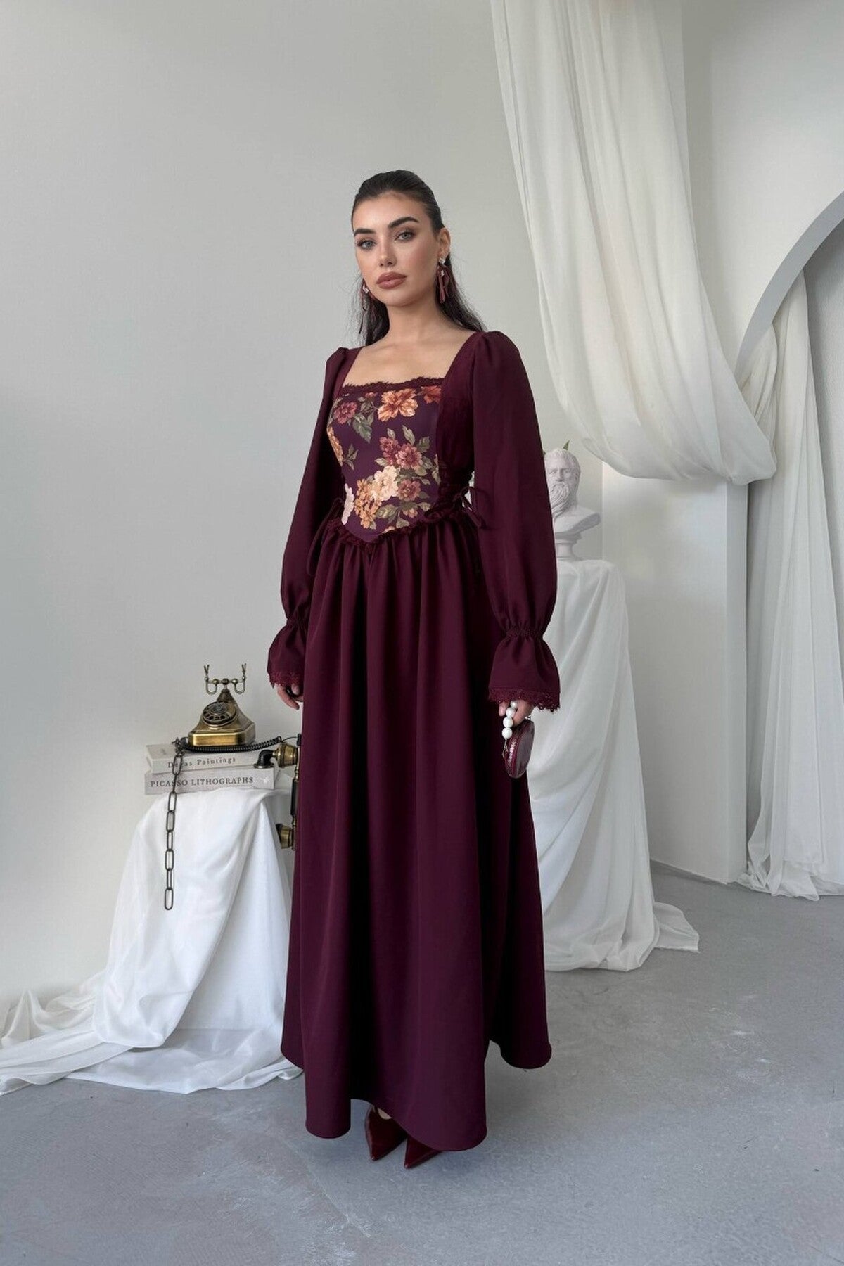 Tapestry Corset Maxi Dress