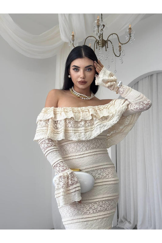 Enchanting Lace Ruffle Dress
