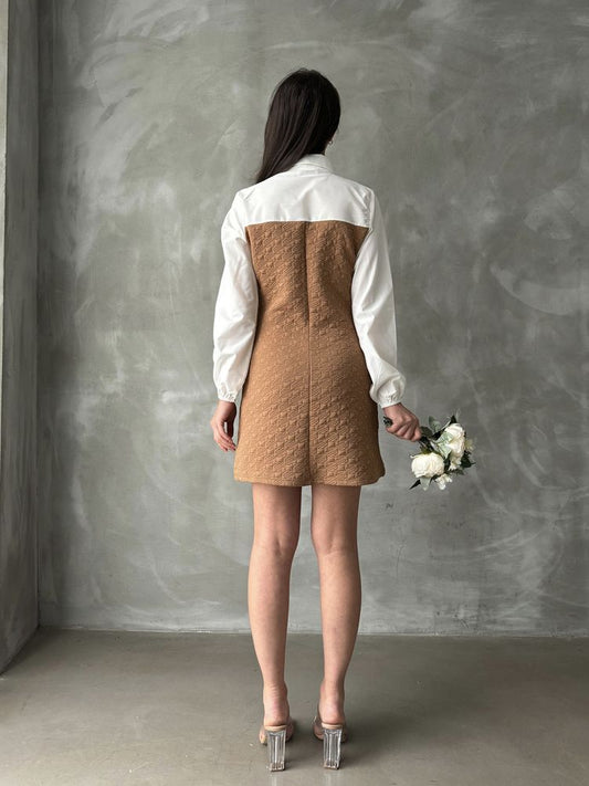Poplin Panel Shift Dress