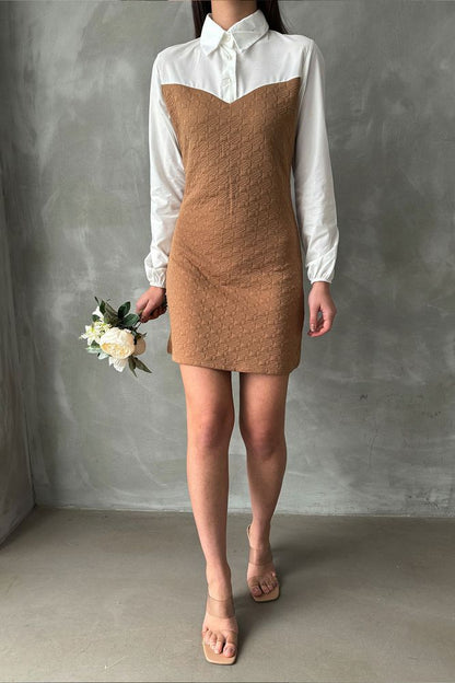 Poplin Panel Shift Dress