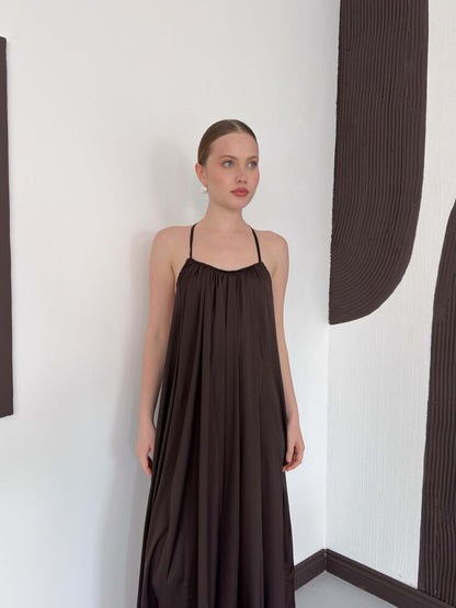 Lace-Trim Satin Slip Maxi Dress