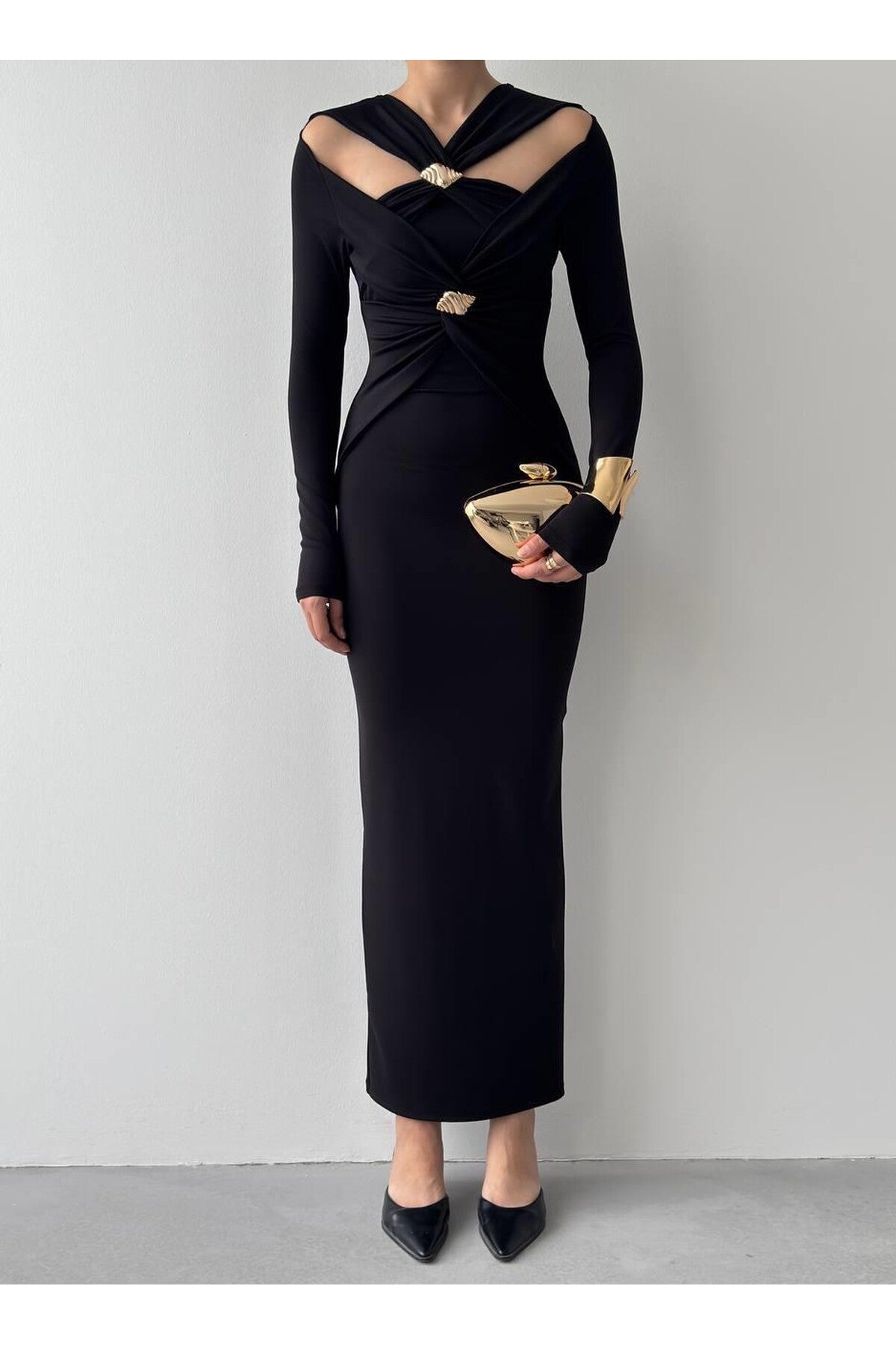 Gold Brooch Dress
