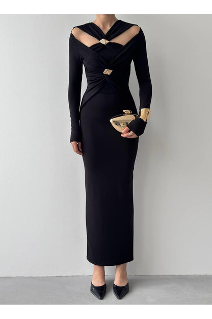 Gold Brooch Dress
