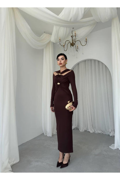 Gold Brooch Dress