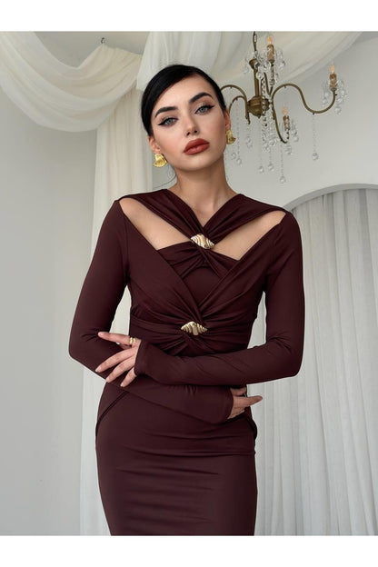 Gold Brooch Dress