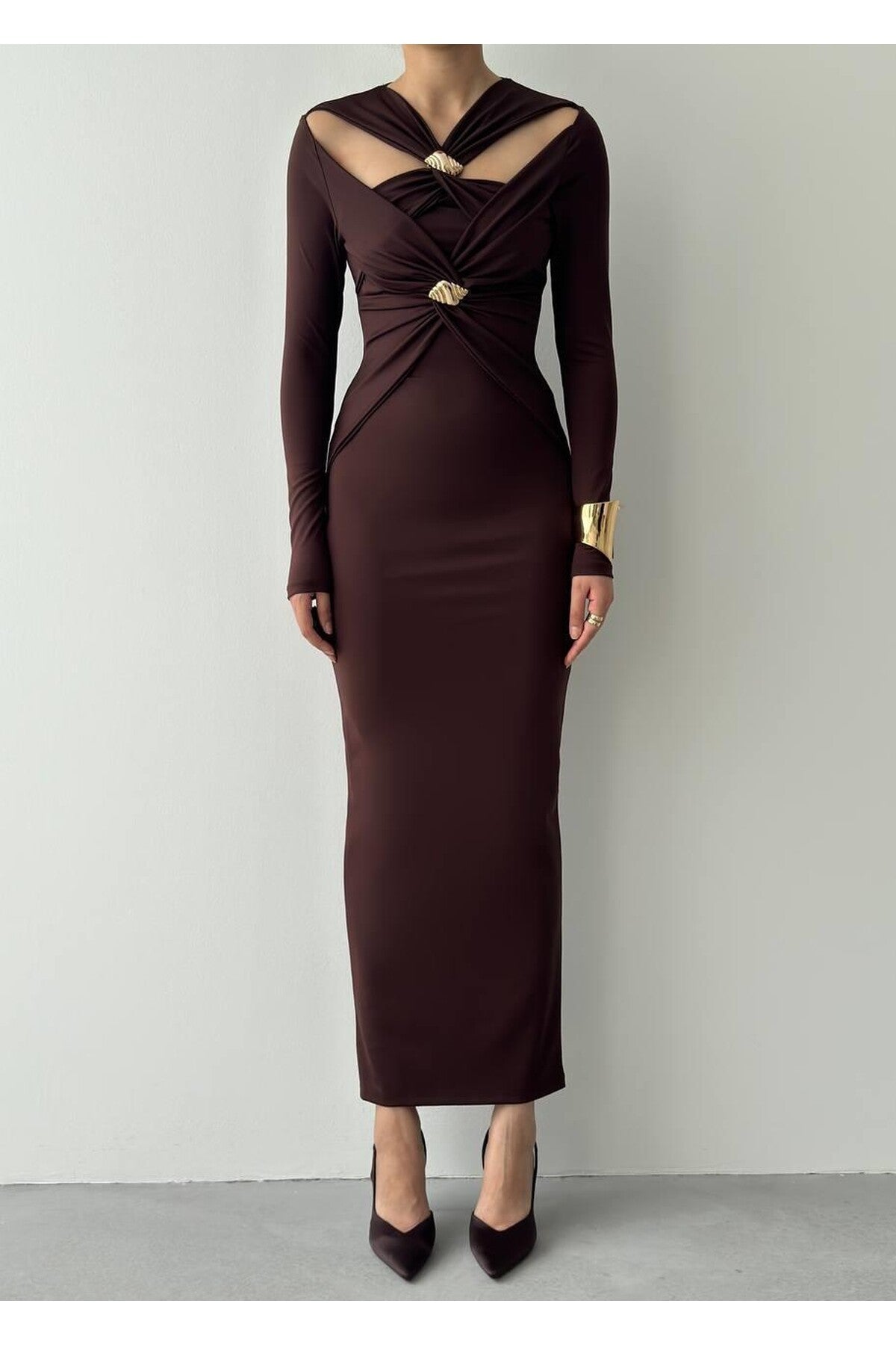 Gold Brooch Dress