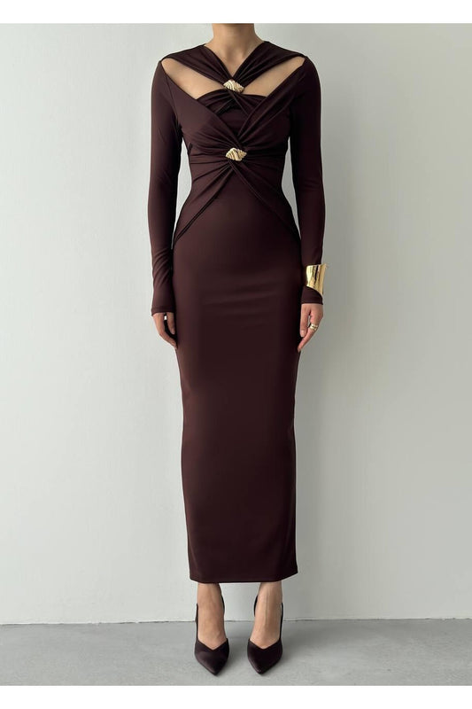 Gold Brooch Dress
