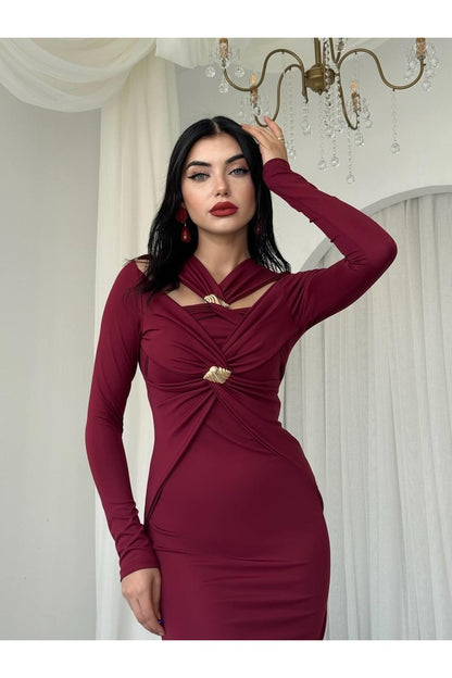 Gold Brooch Dress