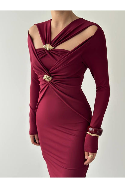 Gold Brooch Dress