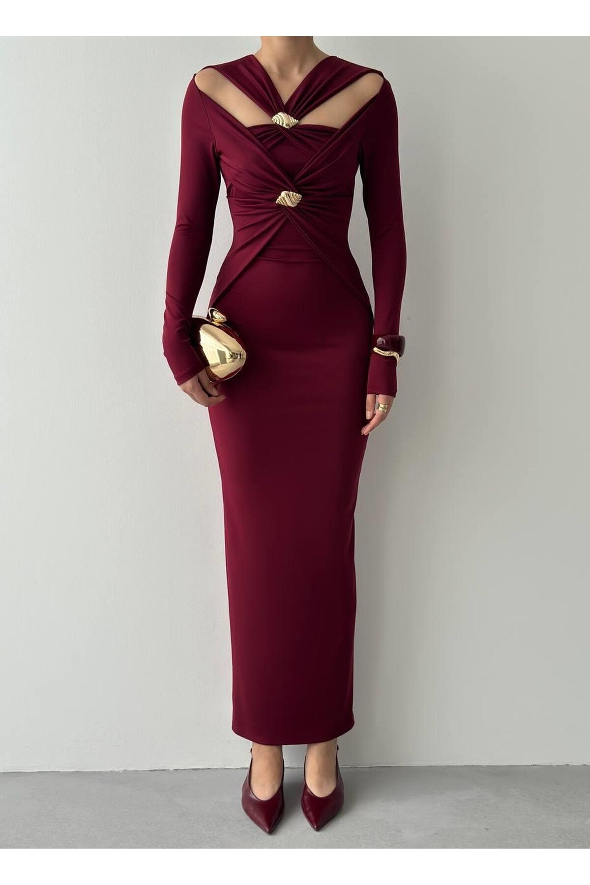 Gold Brooch Dress