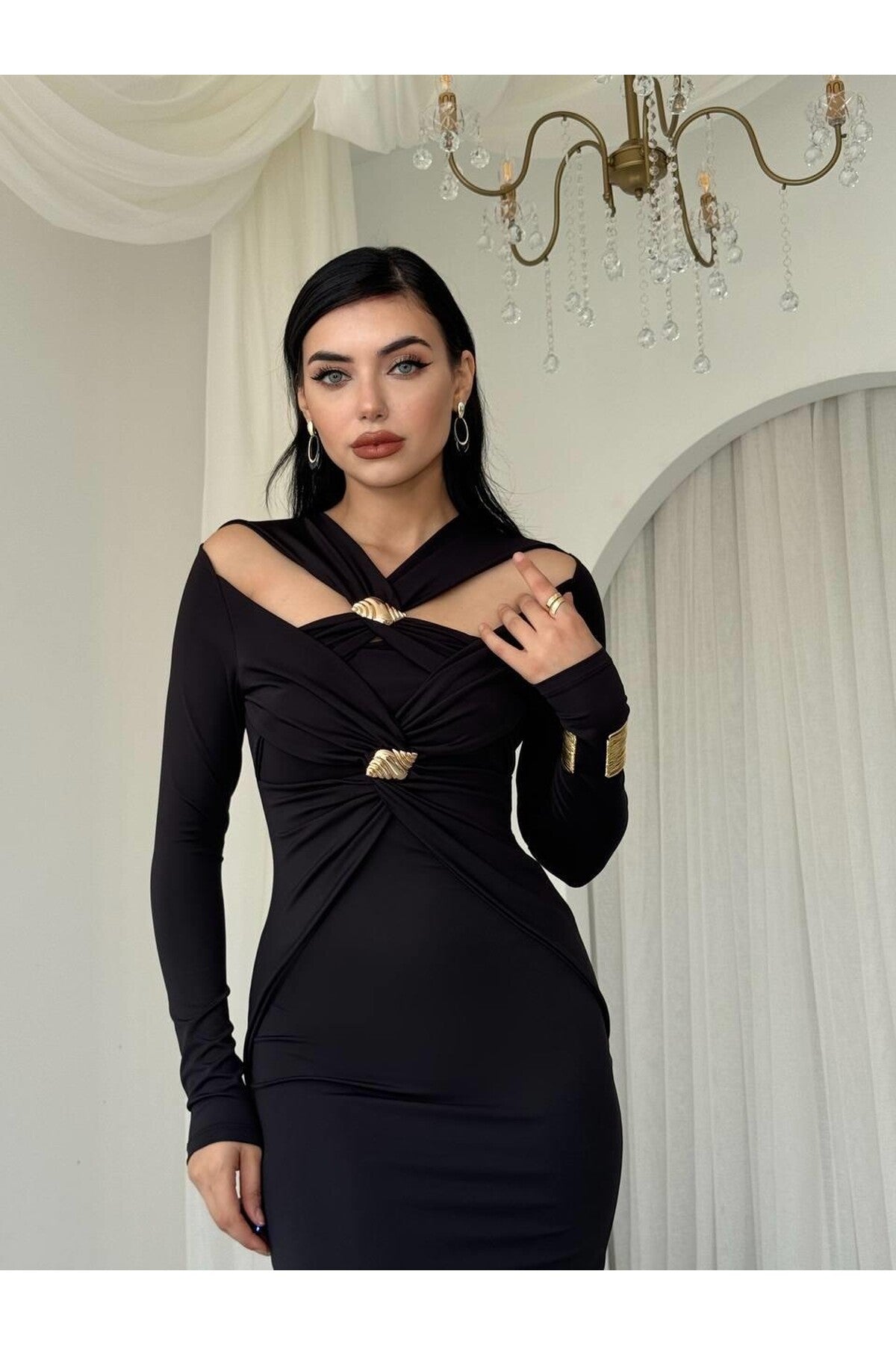 Gold Brooch Dress