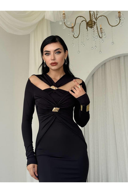 Gold Brooch Dress