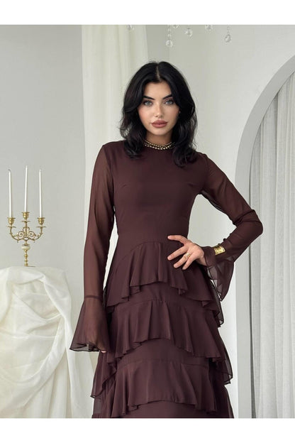 Tiered Chiffon Maxi Dress