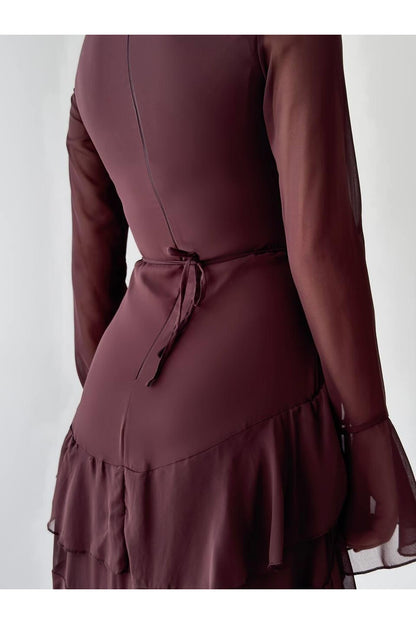 Tiered Chiffon Maxi Dress