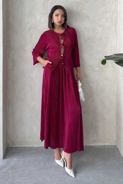 Pleated Maxi Skirt