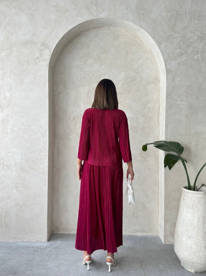 Pleated Maxi Skirt