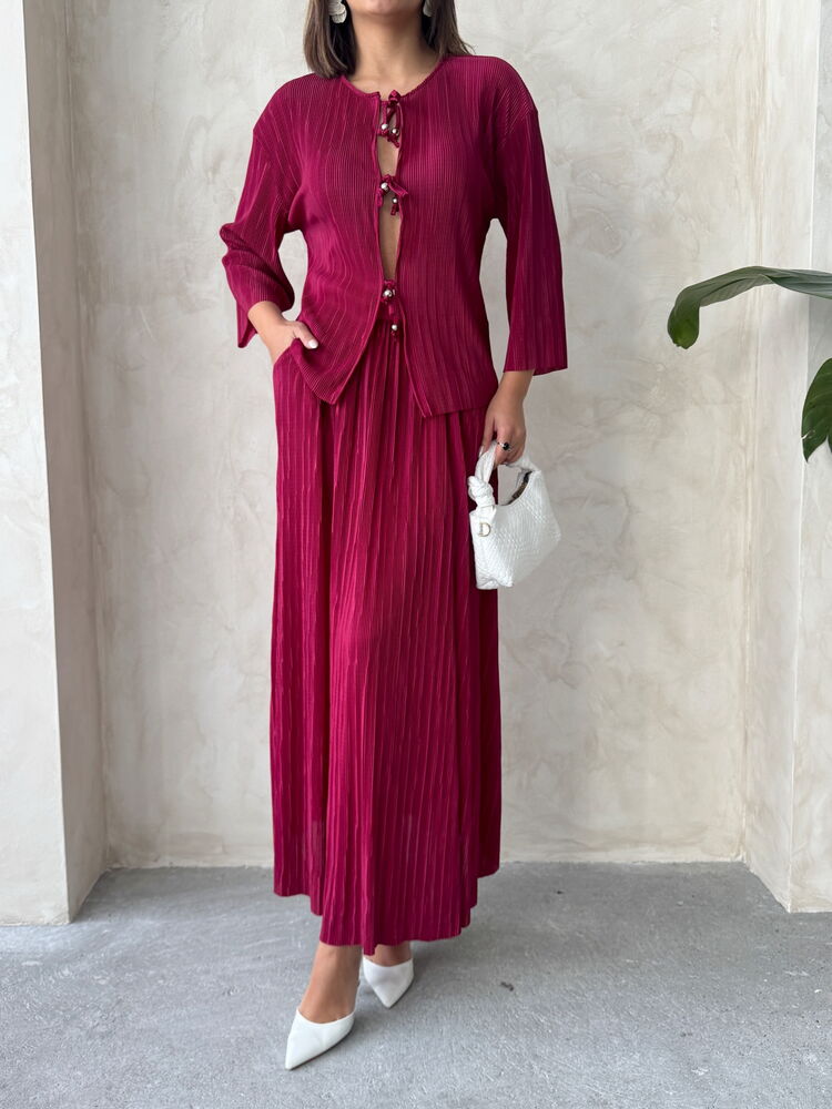 Pleated Maxi Skirt