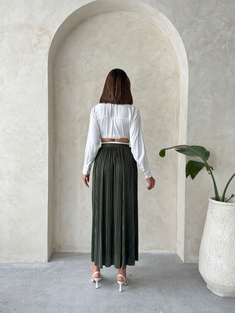 Pleated Maxi Skirt