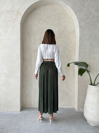 Pleated Maxi Skirt