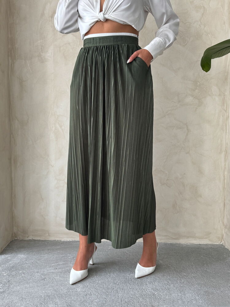 Pleated Maxi Skirt