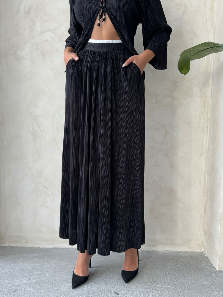 Pleated Maxi Skirt