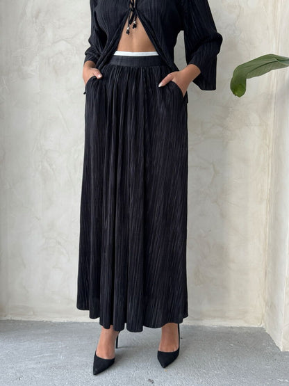 Pleated Maxi Skirt