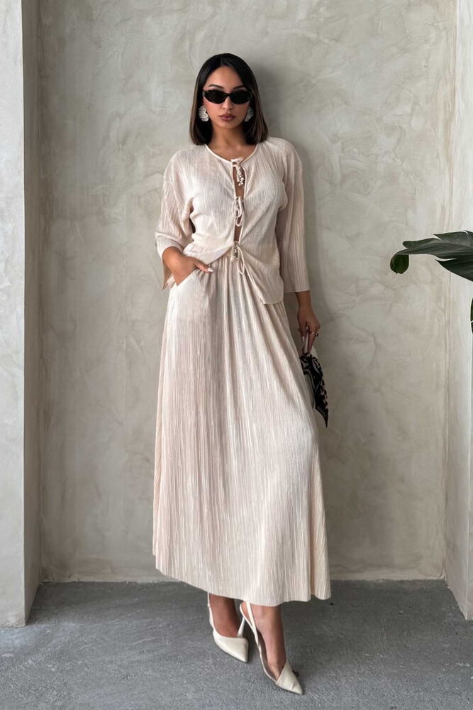 Pleated Maxi Skirt