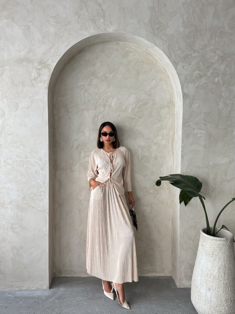 Pleated Maxi Skirt