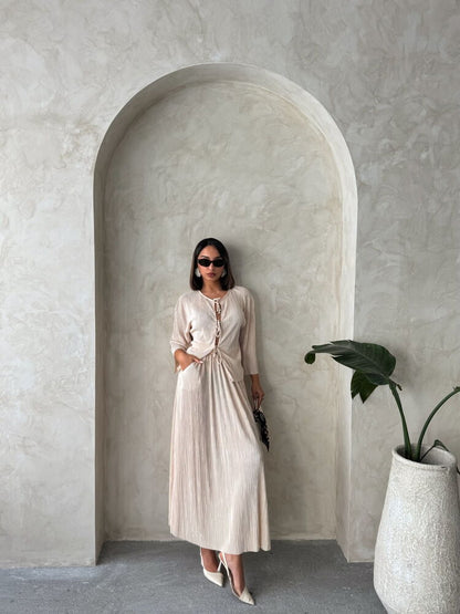 Pleated Maxi Skirt