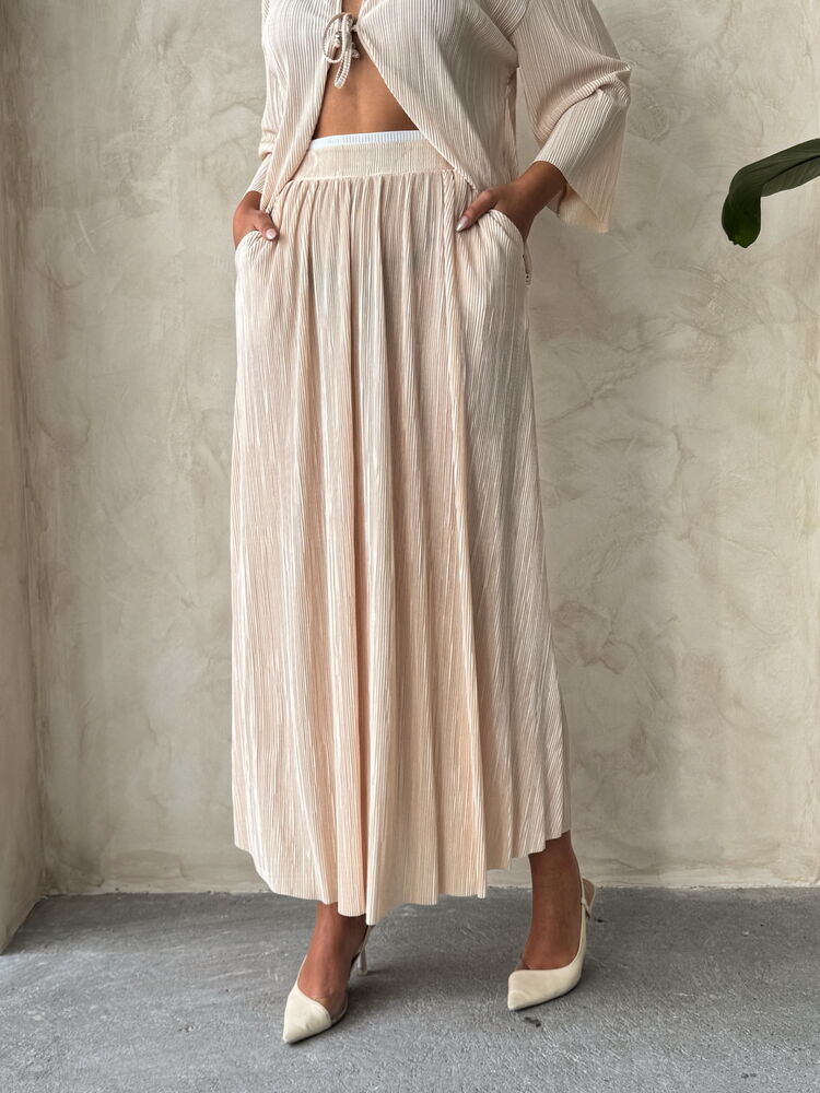 Pleated Maxi Skirt
