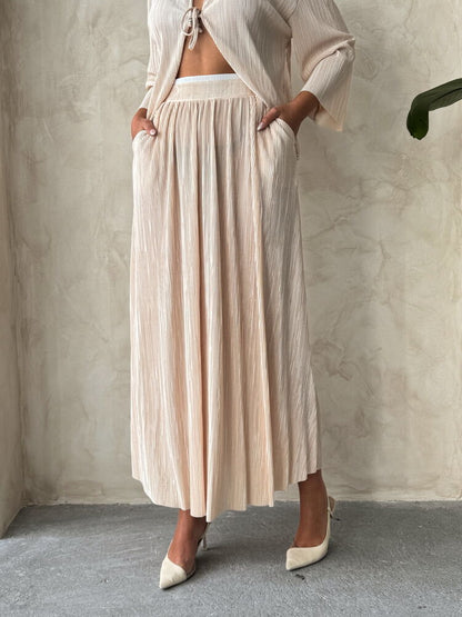 Pleated Maxi Skirt