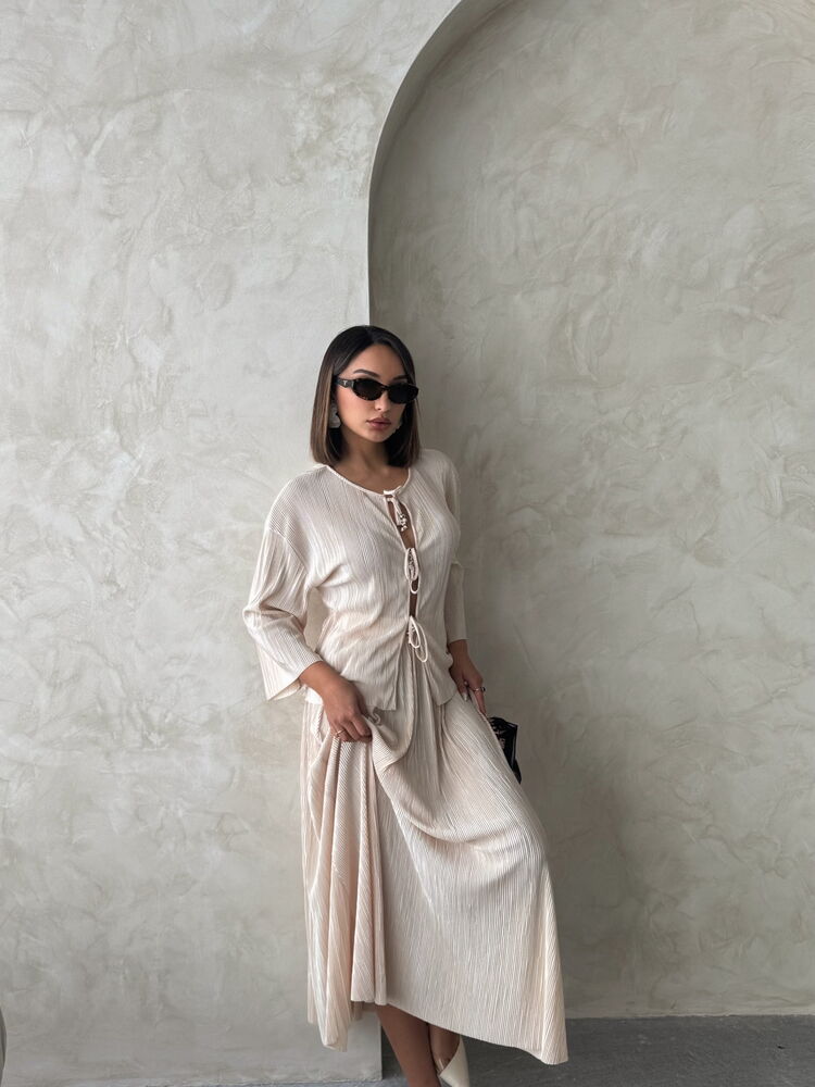 Pleated Maxi Skirt