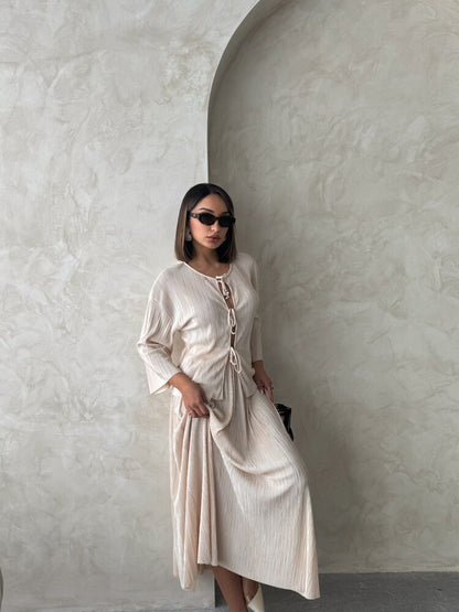 Pleated Maxi Skirt