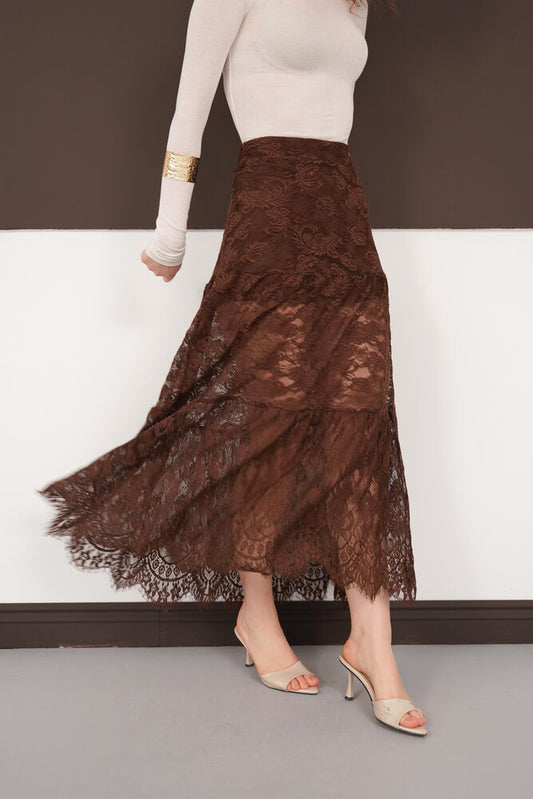 Tiered Lace Maxi Skirt