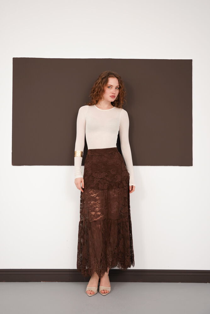 Tiered Lace Maxi Skirt