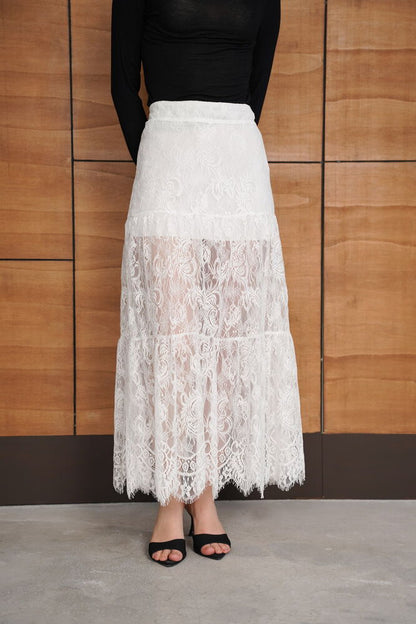 Tiered Lace Maxi Skirt