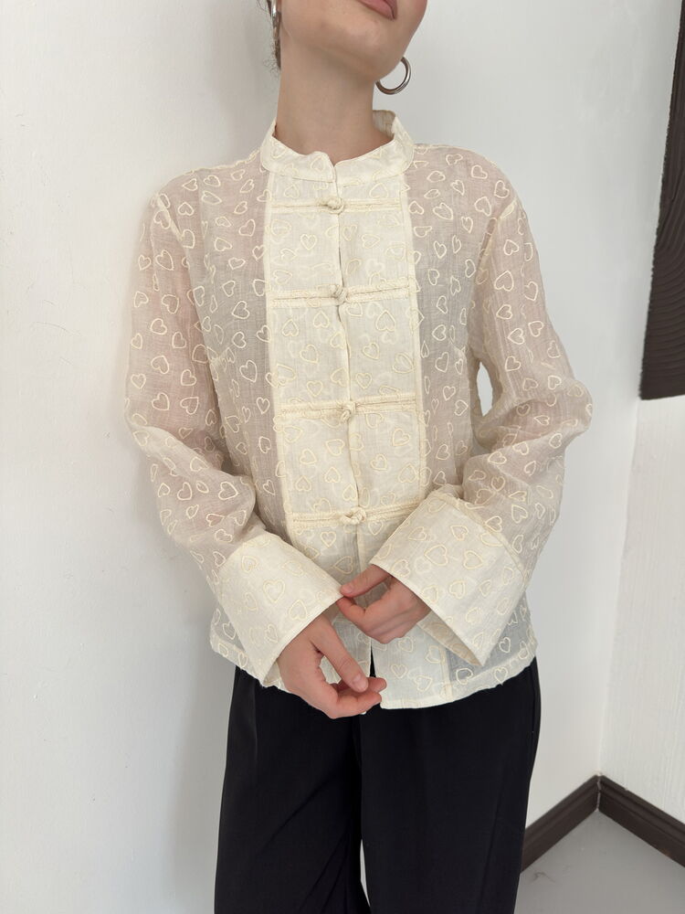 Broderie Mandarin Blouse