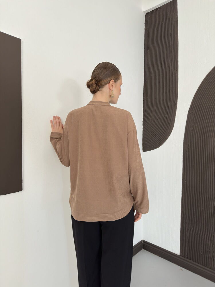 Frog-Button Cupro Blouse