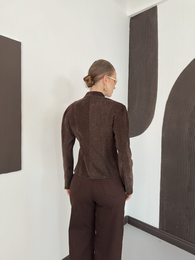 Velvet Frog-Button Jacket