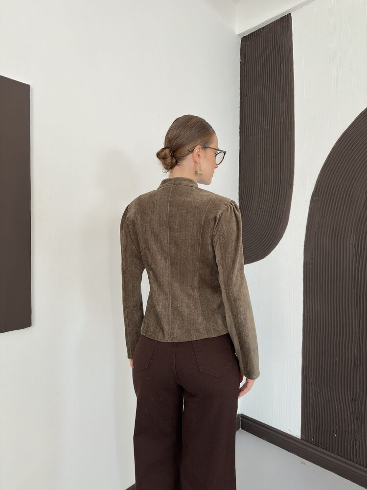 Velvet Frog-Button Jacket