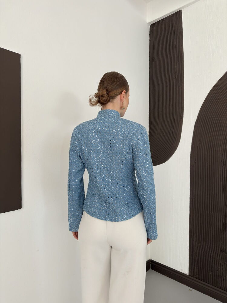 Sequin Tweed Asymmetric Jacket