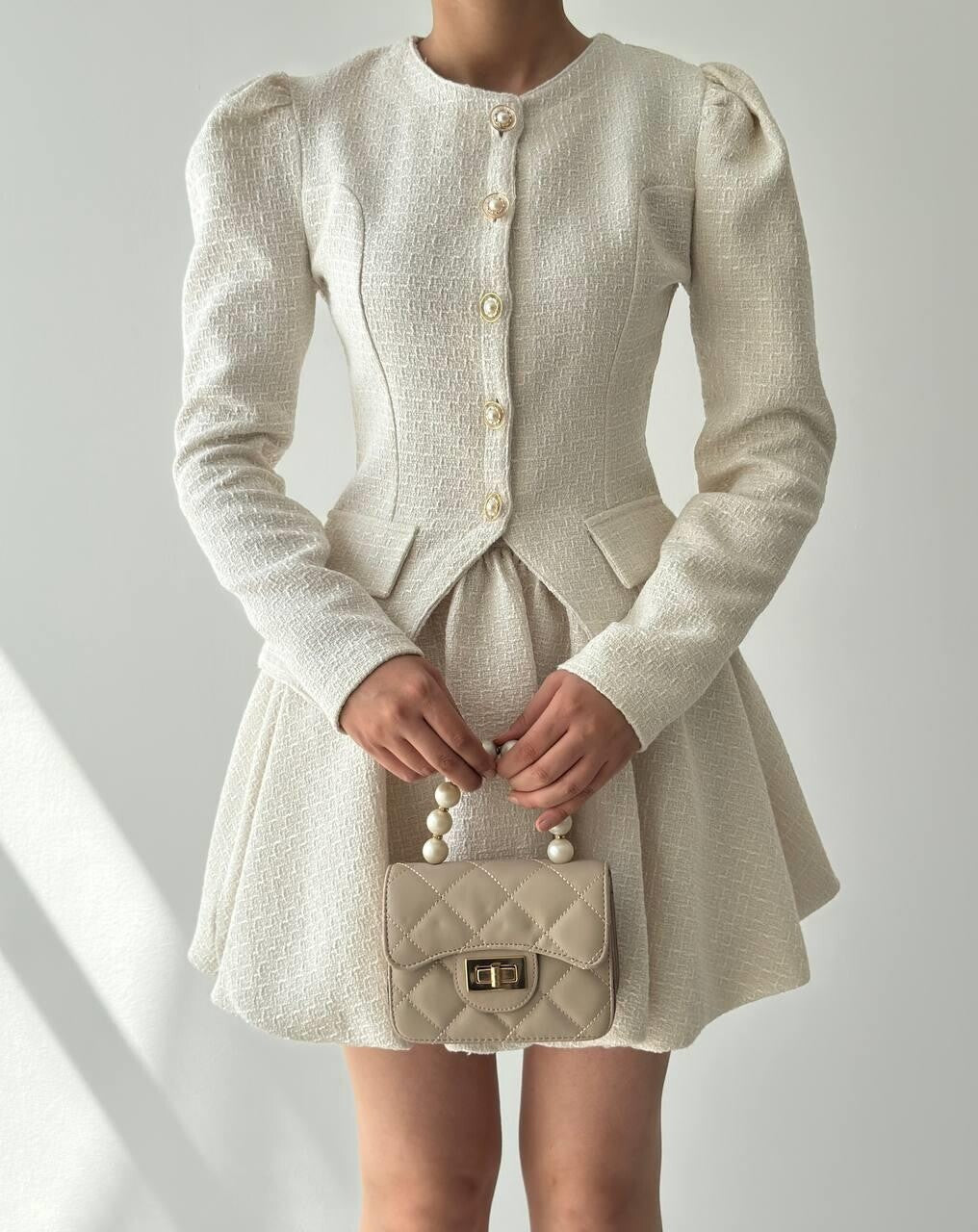 Tweed Bubble Skirt Set