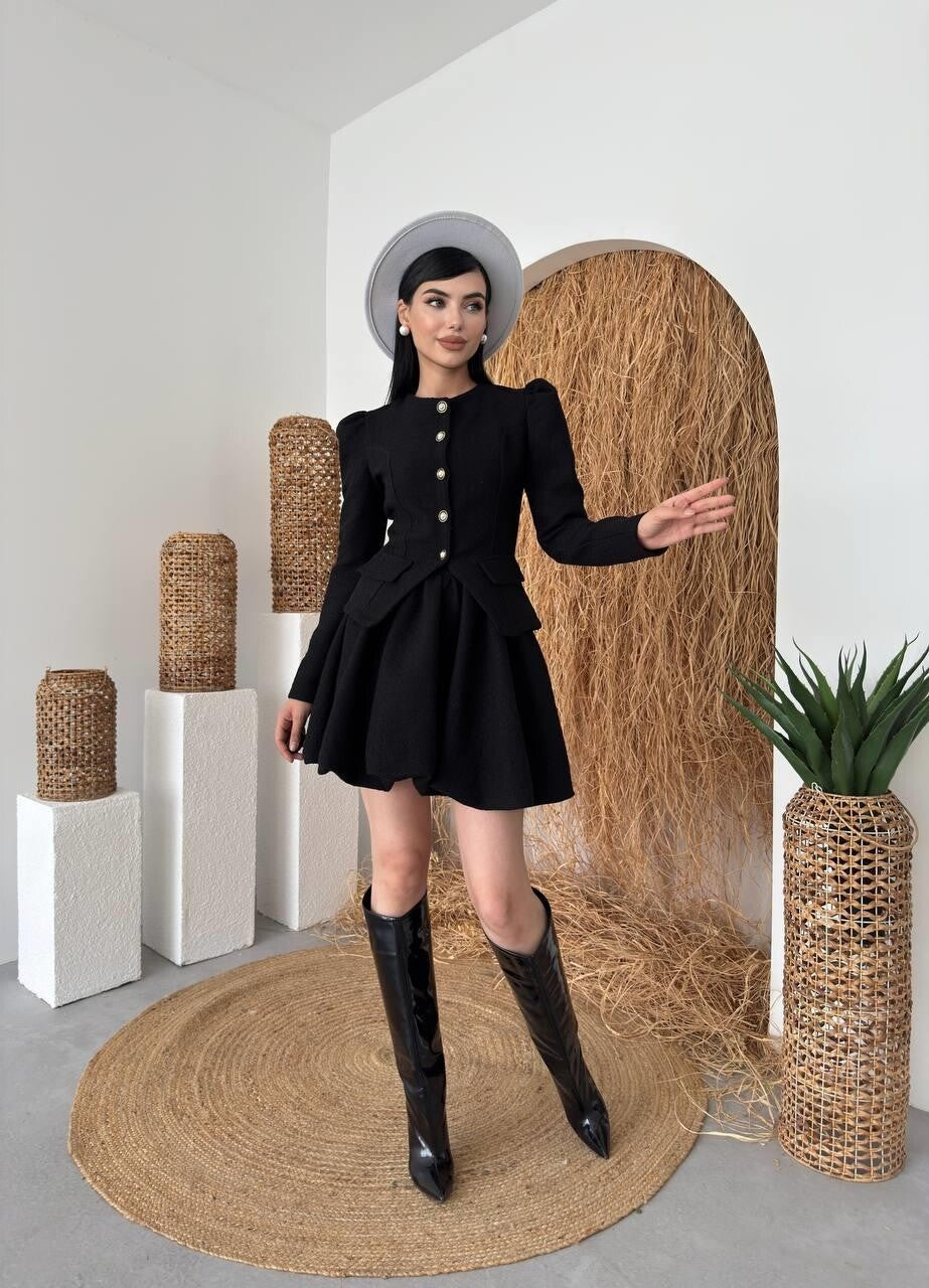 Tweed Bubble Skirt Set
