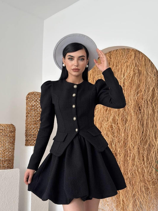 Tweed Bubble Skirt Set