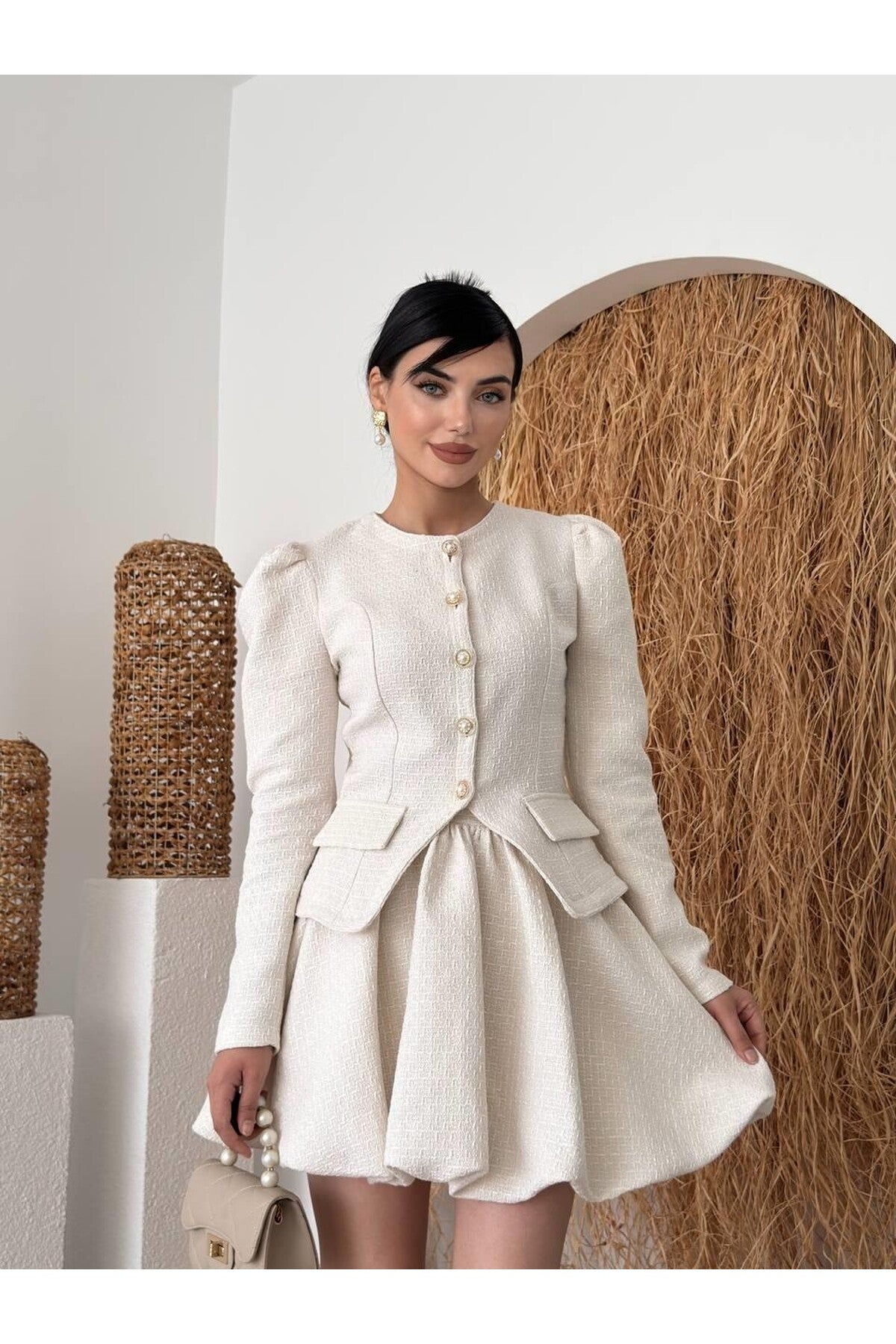 Tweed Bubble Skirt Set